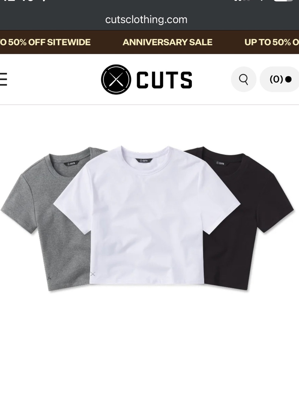 Cuts Cropped Crewneck Tee: 3 pack